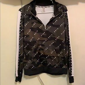 a camo half zip pullover